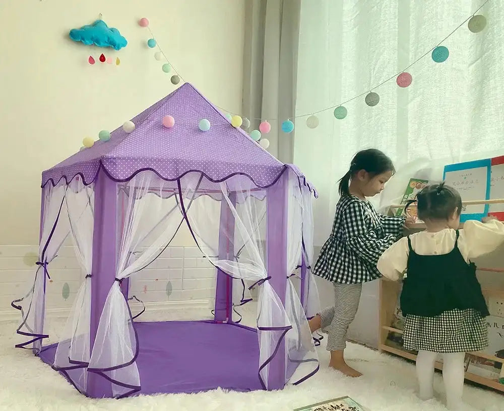 Portable Kids Toy Tipi Tent Princess Pink Girl Castle Play House Children Small House Folding Playtent Party Castle Child Room