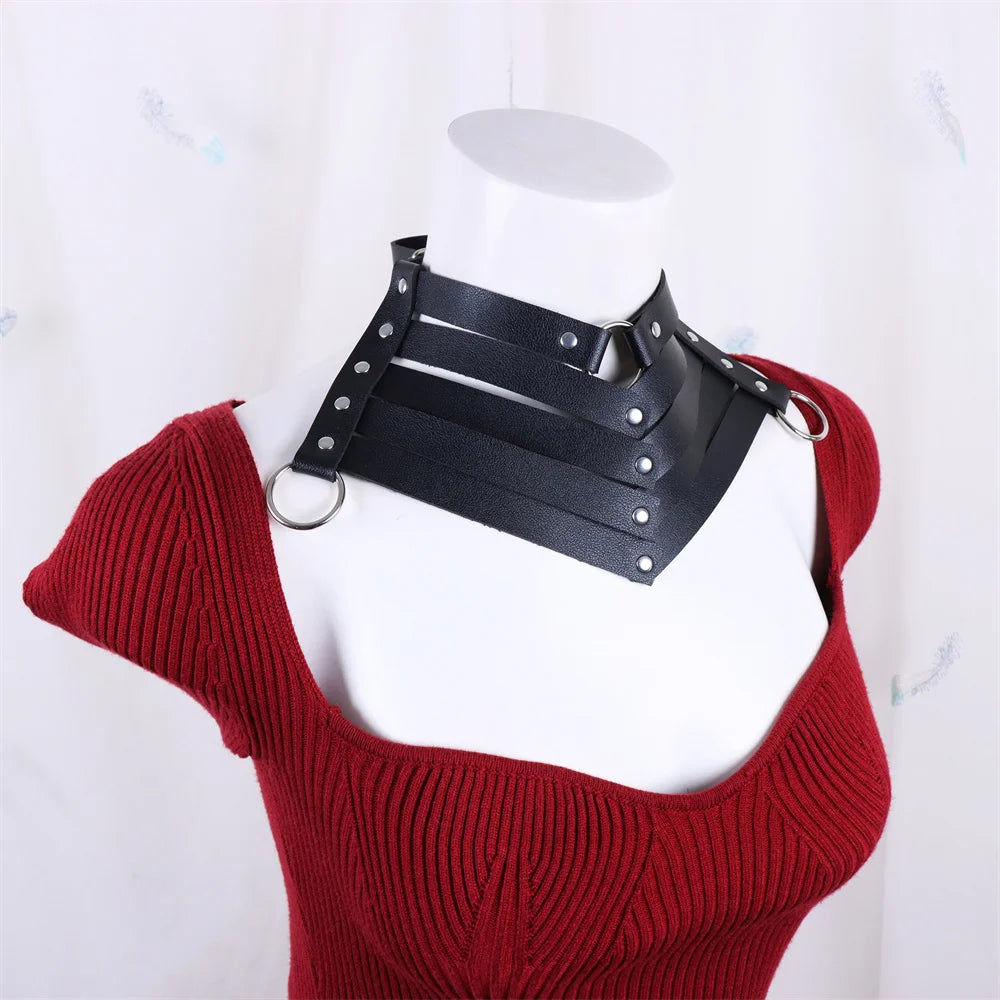 HELLBITE Harajuku Rivet Choker – Gothic Punk Collar for Women, Rock Show Ready, Y2K Spiked Leather Vibe - Premium collar from dsers - Just $9.99! Shop now at Lizard Vigilante