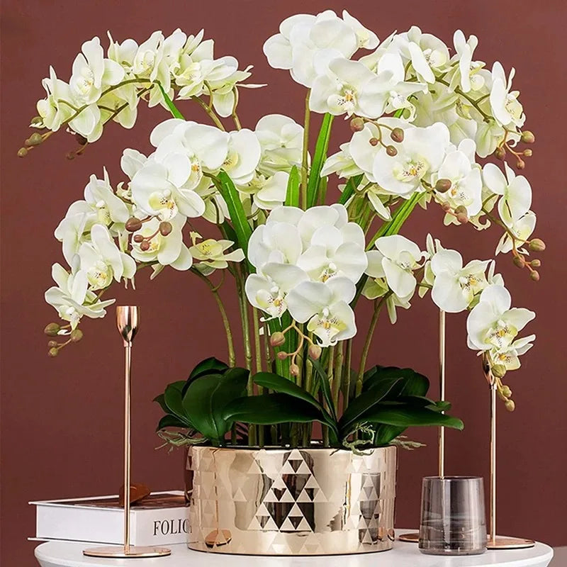 1Pcs Artificial Flowers Bouquet Butterfly Orchid Fake Flowers Phalaenopsis for Home Decor Garden Wedding Decoration Accessories