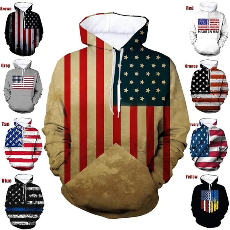 Freedom Hoodie: Unisex 3D American Flag Design - Premium Long-sleeve hoodie from Lizard Vigilante - Just $49.99! Shop now at Lizard Vigilante