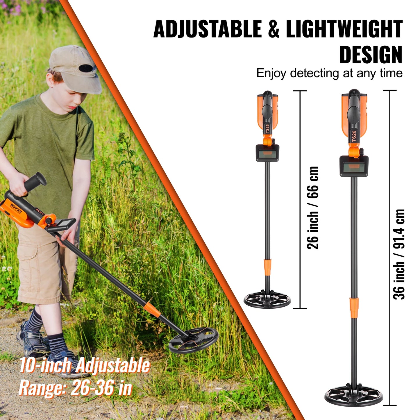 VEVOR Adjustable Kids Metal Detector – 6" Waterproof Search Coil with LCD Display, 25"-37" Extendable Length, Ideal for Gold and Treasure Hunting - Premium metal detector from Lizard Vigilante - Just $98.88! Shop now at Lizard Vigilante