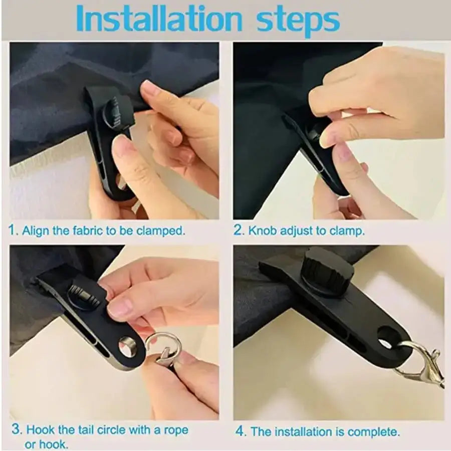 Tarp Clips Heavy Duty Thumb Screw Tarp Clamps Lock Grip Tent Clamps for Tarps Awning Supporting Tarpaulins