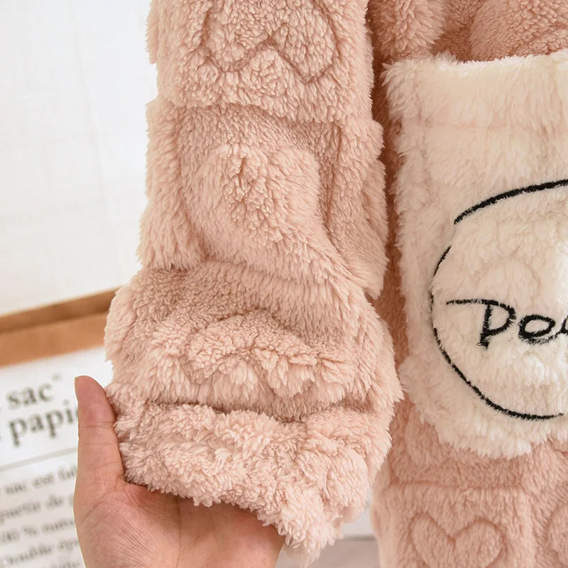 Autumn Winter Sleepwear For Sleeping Warm Hooded Robe Women Pajamas Bathrobe Woman Clothing Pijama Mujer Flannel Pyjama New Hot