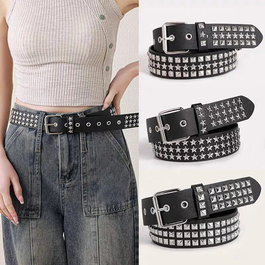 Gothic Punk Faux Leather Belt - Adjustable Unisex Wide Belt - Premium belt from Lizard Vigilante - Just $26.99! Shop now at Lizard Vigilante