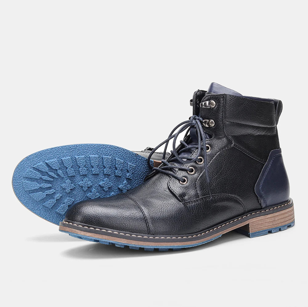 Men's Leather Ankle Boots - Western Style | Durable, Stylish & Comfortable Footwear for Men - Premium boots from Lizard Vigilante - Just $73.88! Shop now at Lizard Vigilante