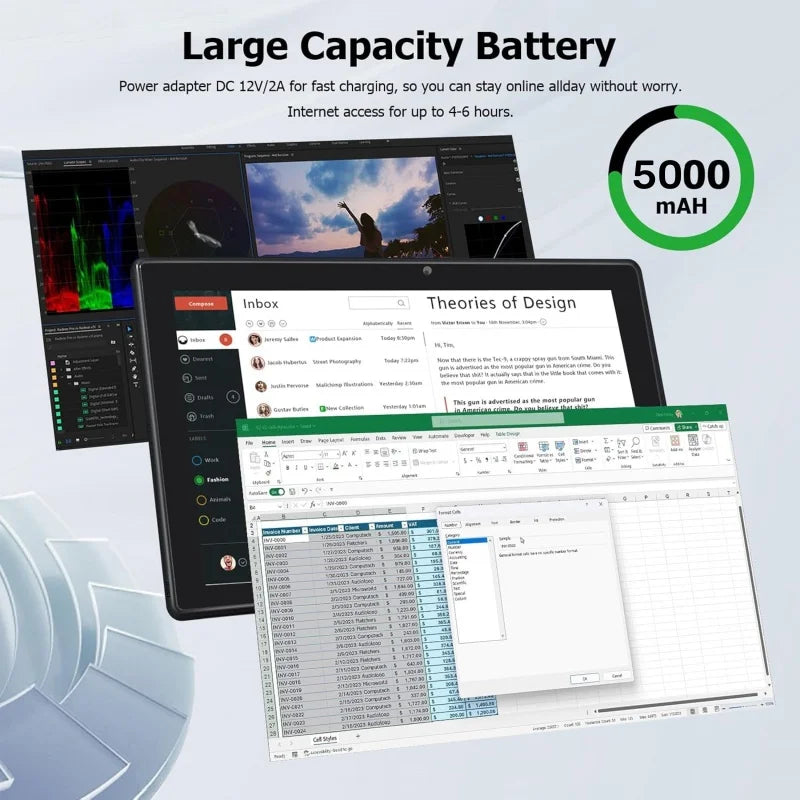 WINDOWS 11 Tablet PC 10.1 INCH 4GB DDR RAM 64GB ROM N3350 CPU 1920 x 1200 IPS Screen WIFI  Quad Core Dual Camera HDMI-Compatible