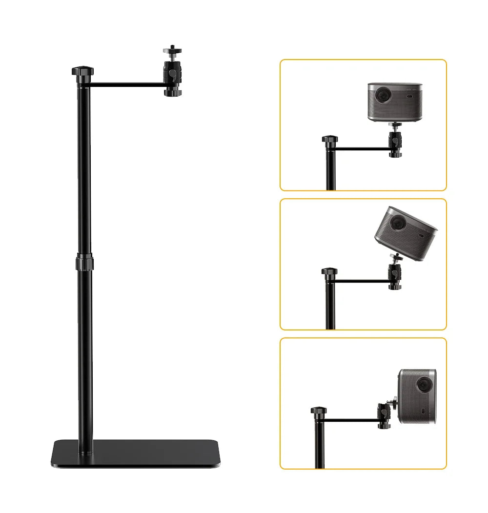 Ceiling/Floor Projector Support Stand Metal Holder Multi-angle Adjustable 360 ° Rotating Projector Bracket Film Video Projector