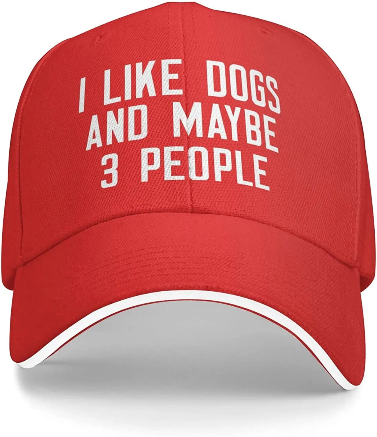 I Like Dogs and Maybe 3 People Unisex Cap Fishing Outdoor Sport Baseball Cap Sun Hat - Lizard Vigilante