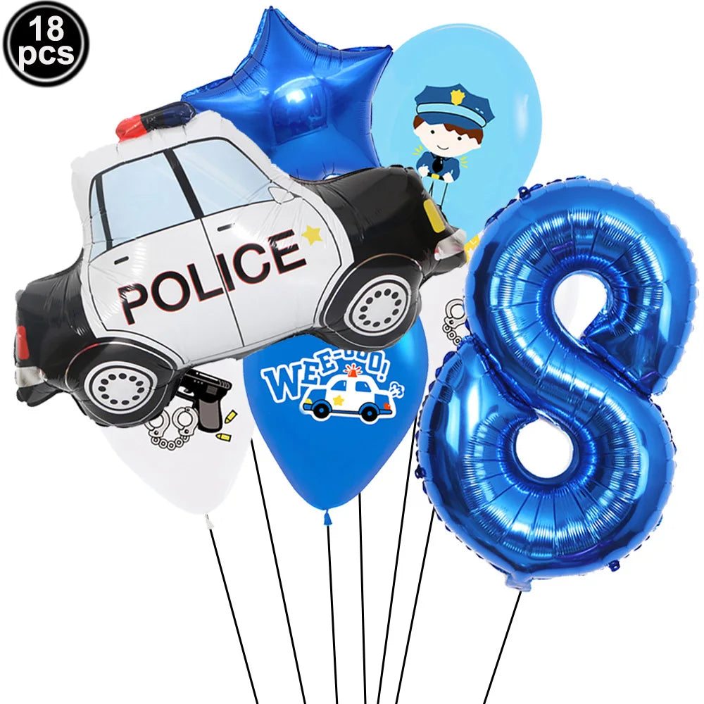 Police Theme Party Decor Police Party Latex Balloons Happy Birthday Banner Police Party Hanging Swirls Police Birthday Supplies - Premium party favors from Lizard Vigilante - Just $3.99! Shop now at Lizard Vigilante