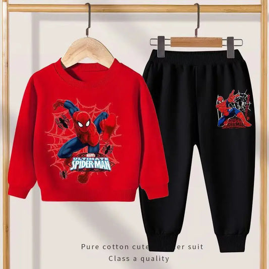 Disney Spider-Man Kids Tracksuit – 2PCS Set (Hoodie + Pants) | Boys & Girls Autumn Sportswear Outfit | Casual Cotton Pullover for 4–6Y - Premium tracksuit from dsers - Just $23.99! Shop now at Lizard Vigilante