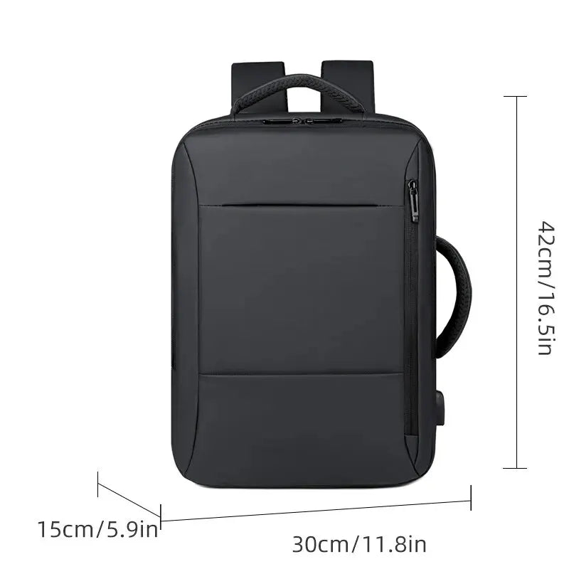 Men’s Large Capacity Waterproof Backpack with USB Charging – Business Travel Laptop Bag - Premium  from Lizard Vigilante - Just $48.99! Shop now at Lizard Vigilante