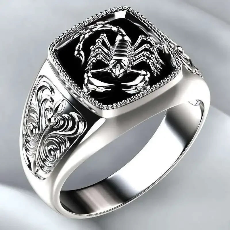 Huitan Viking Nordic Mythology Giant Wolf Ring | Defense Totem Wolf Fashion Hip Hop Rock Unisex Finger Ring | Punk Jewelry Gift - Premium ring from Lizard Vigilante - Just $19.87! Shop now at Lizard Vigilante