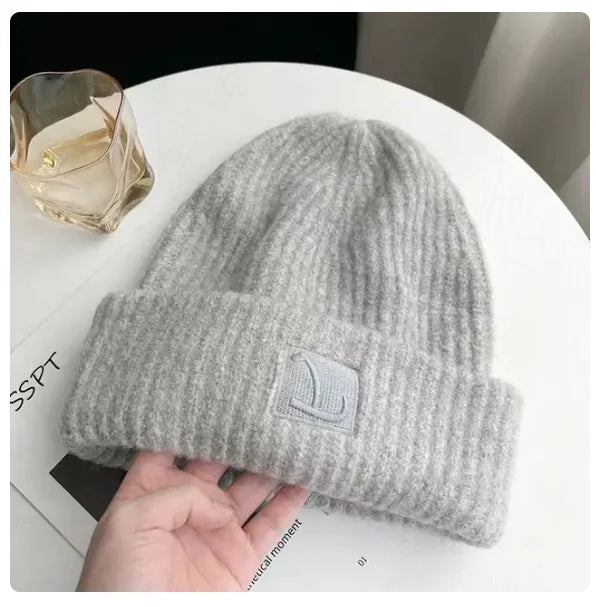 Unisex Autumn Winter Embroidered Knitted Beanie – Fashionable Skullcap Ear Warmer for Outdoor Windproof Comfort - Premium unisex beanie from Lizard Vigilante - Just $14.88! Shop now at Lizard Vigilante