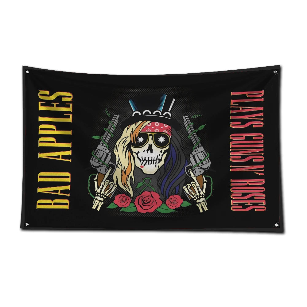 Guns N' Roses Rock Band Flag – 3x5 FT Polyester Banner with Digital Printing and Brass Grommets for Garage or Outdoor Decor - Premium flag from Lizard Vigilante - Just $19.99! Shop now at Lizard Vigilante