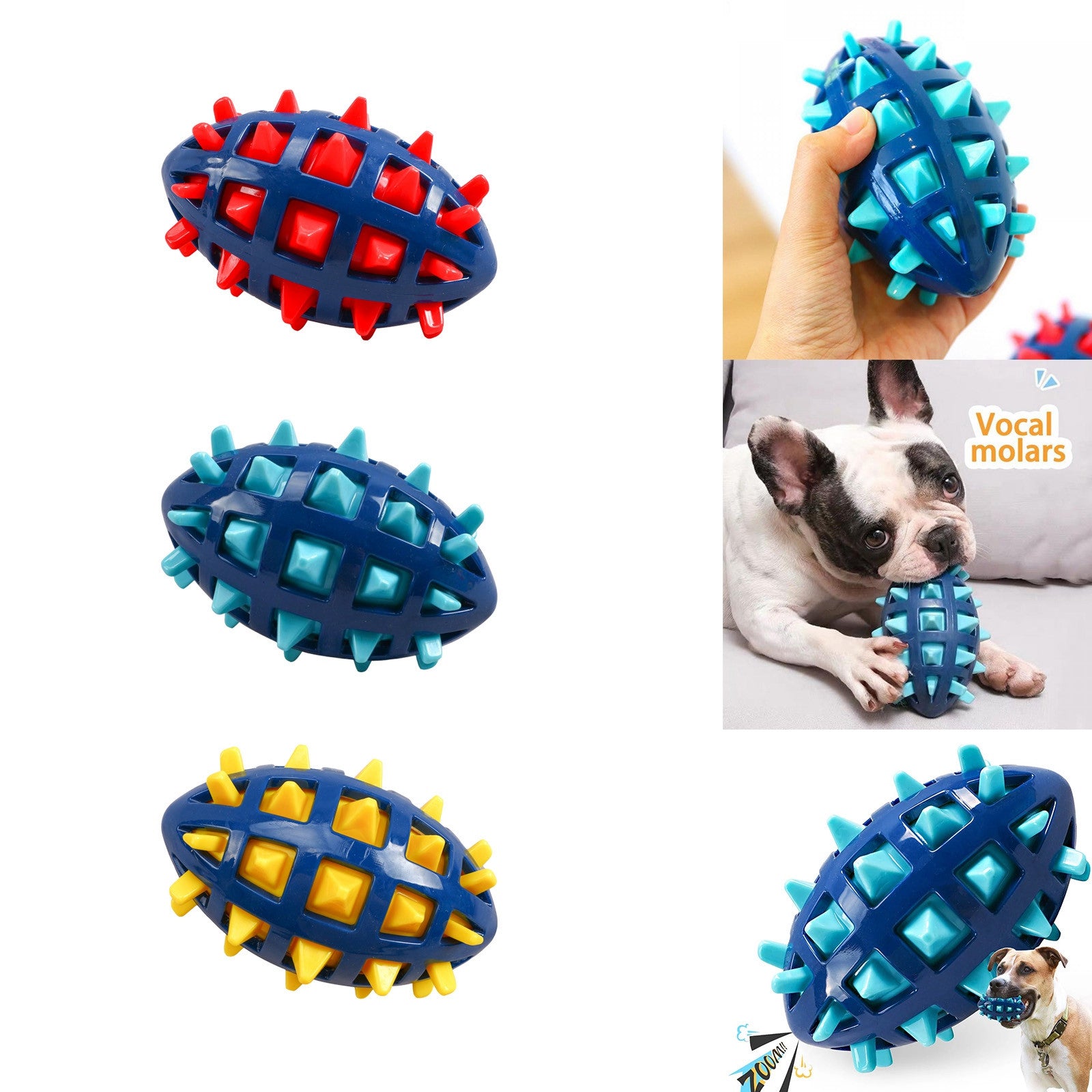 Squeaky Dog Toys For Aggressive Chewers Rubber Puppy Chew Ball With Squeaker, Almost Indestructible and Durable Pet Toy Dog toys - Premium  from Lizard Vigilante - Just $2.99! Shop now at Lizard Vigilante