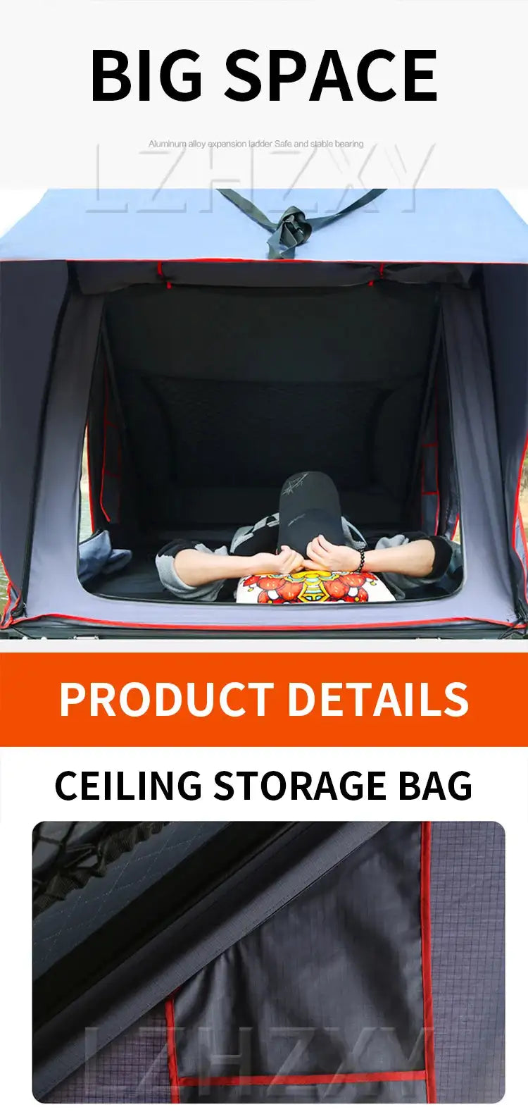 Hot Selling Cheap Traveling Waterproof Hard Shell Camp Outdoor Car Roof Top Tent with Aluminum Frame