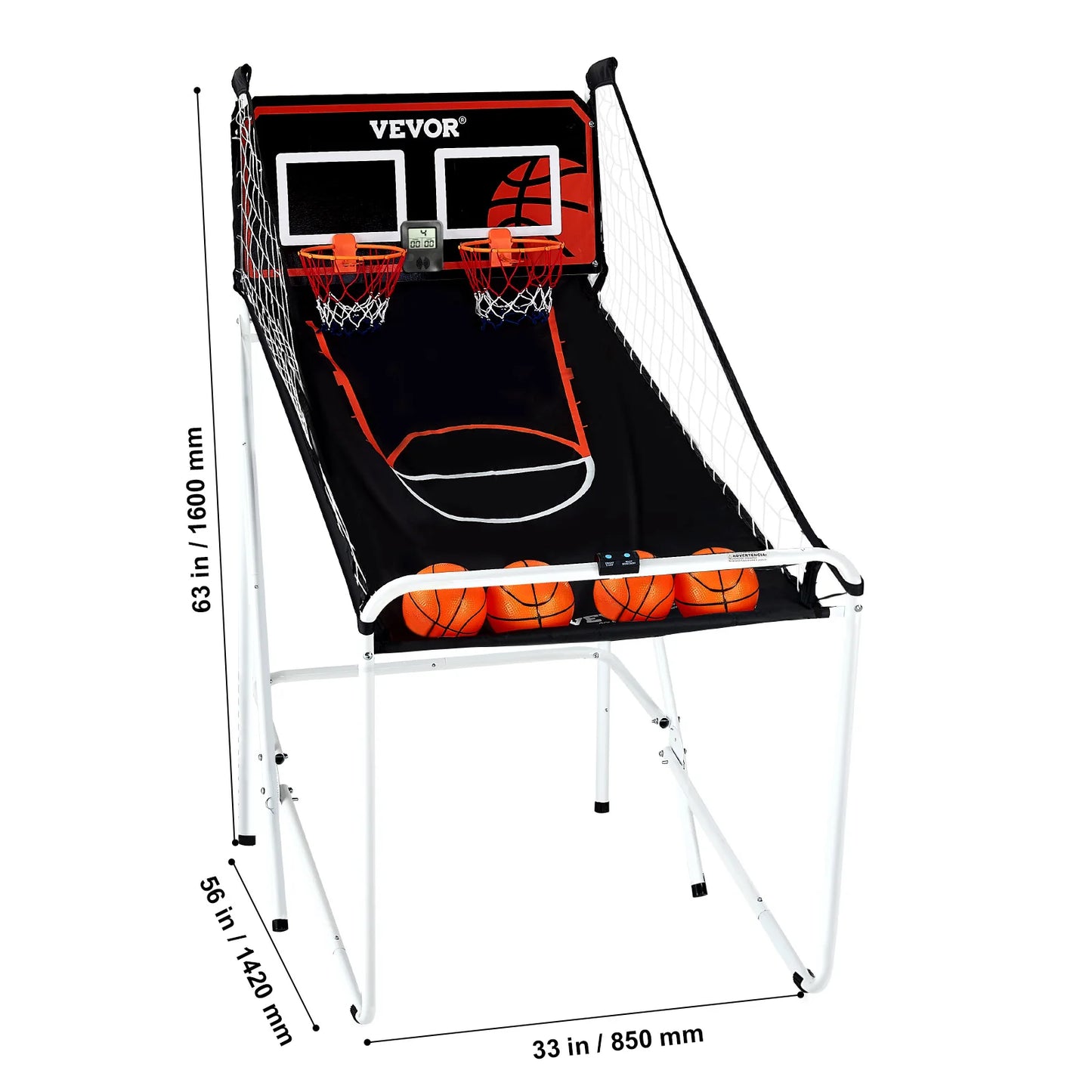 VEVOR Foldable Basketball Arcade Game 2 Player Indoor Basketball Game Home Dual Shot Sport w/ 4 Balls 8 Game Modes for Kid Adult - Premium  from Lizard Vigilante - Just $113.99! Shop now at Lizard Vigilante