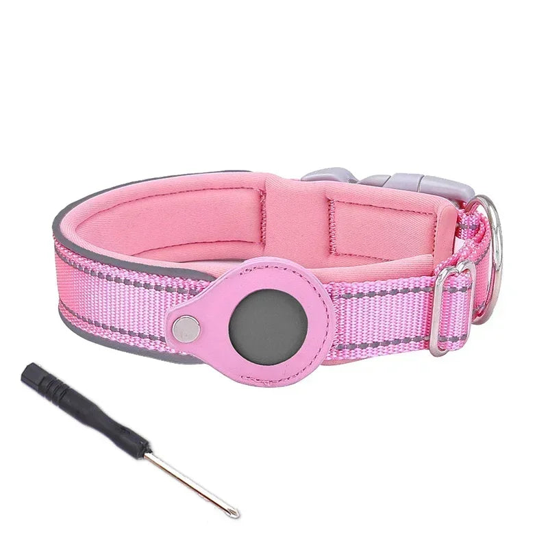 Easy To Use Anti-Lost Dog Collar with Airtag Holder | Reflective, Waterproof, & Adjustable - Perfect for Large Dogs - Premium dog collar from Lizard Vigilante - Just $24.88! Shop now at Lizard Vigilante