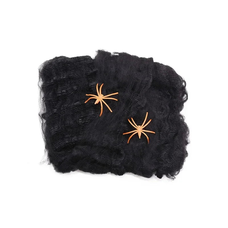 Halloween Decorations Artificial Spider Web Stretchy Cobweb Scary Party Halloween Decoration for Bar Haunted House Scene Props