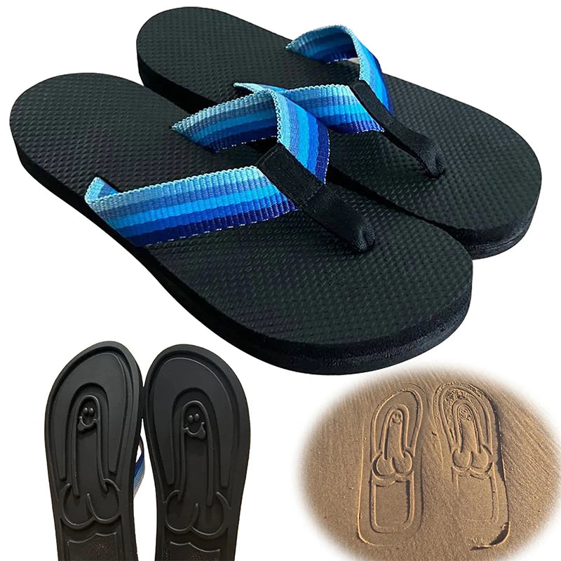 Men's Thick Sole Sandals Novelty Funny Dickgift Creative Parody Beach Herringbone Sandals - Premium flipoflops from Lizard Vigilante - Just $27.99! Shop now at Lizard Vigilante