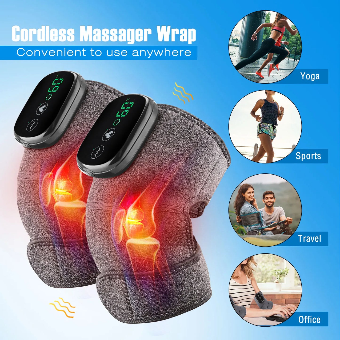 Electric Heating Knee Massager Joint Elbow Knee Pad Shoulder Pad Vibration Knee Shoulder Massage Health Care - Premium  from Lizard Vigilante - Just $23.99! Shop now at Lizard Vigilante