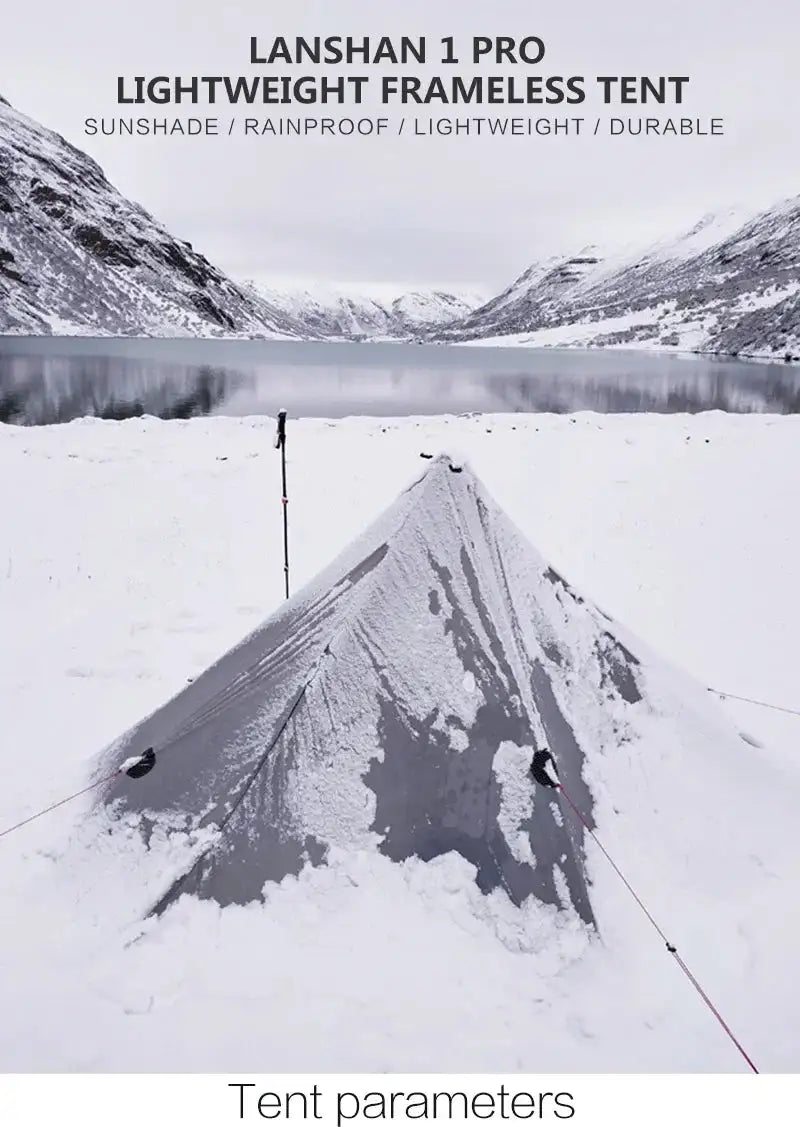 [HODR] 3F UL GEAR Lanshan 1 pro Tipi Tent Rodless Solo Ultralight 690g 20D Nylon Fabric Camping Season Tent Trekking Tents