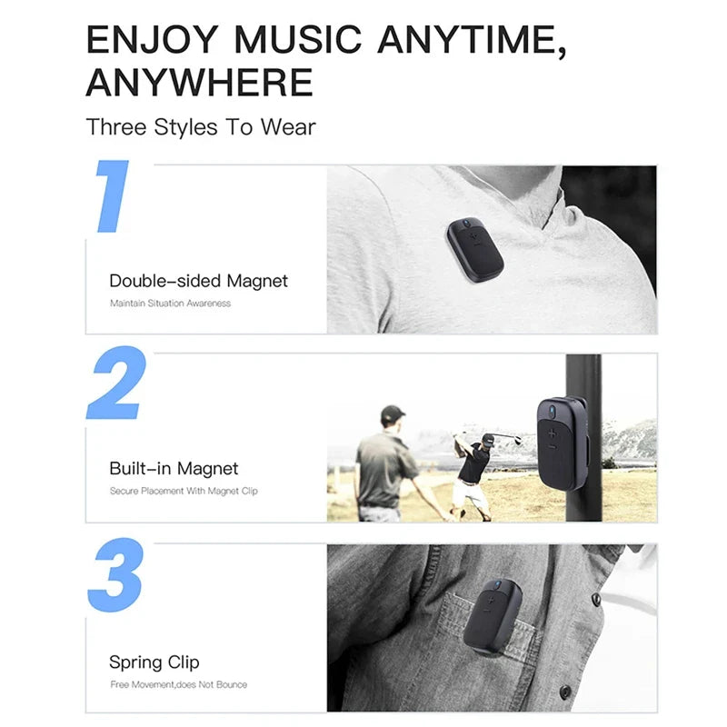 Wearable Bluetooth Speaker Outdoor Speaker Portable Bluetooth Call Speaker with Magnetic Bracket  for Biking, Hiking, Running