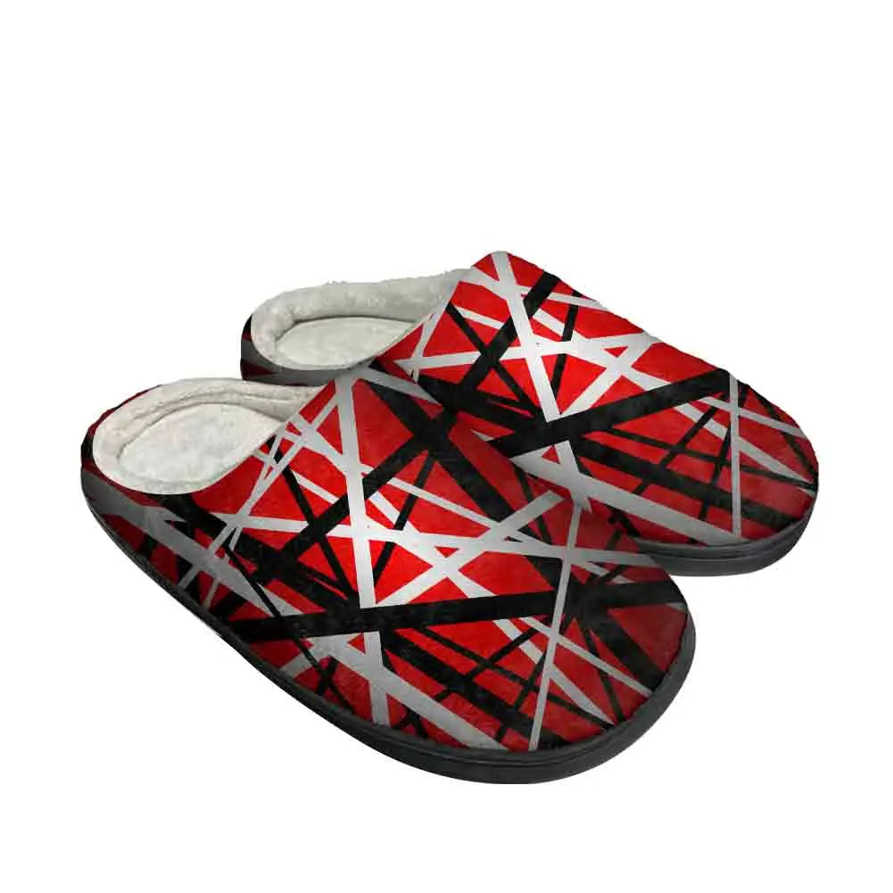 Van EVH 1984 Stripes Halen Unisex Plush Thermal Slippers – High-Quality Cotton Indoor Shoes - Premium slippers from Lizard Vigilante - Just $25.99! Shop now at Lizard Vigilante