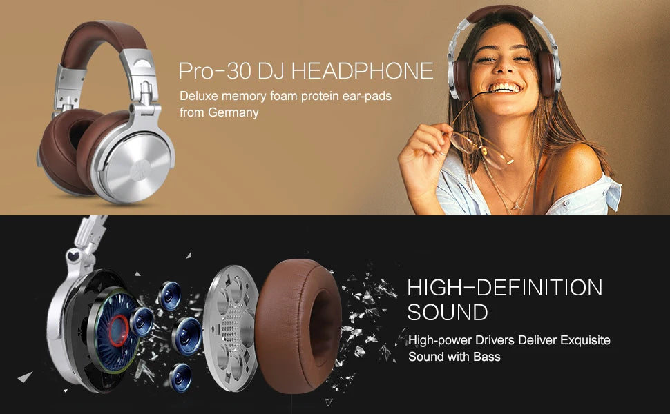 Oneodio Pro-30 Foldable Over-Ear Wired Headphone For Phone Computer Studio Monitor Mixing DJ Stereo HiFi Drivers Headsets - Premium  from Lizard Vigilante - Just $69.99! Shop now at Lizard Vigilante