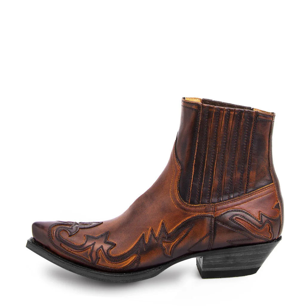 Men's Retro Cowboy Boots with Embroidery | Steampunk Leather Ankle Boots | Western Martin Boots - Premium boots from Lizard Vigilante - Just $58.88! Shop now at Lizard Vigilante