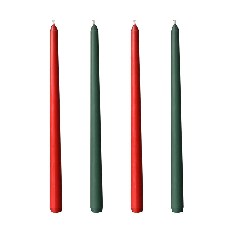 30CM Taper Candle 4 Pack - Home Interior Long Burning Dripless and Smokeless Candles Unscented - Valentines Candles for Home