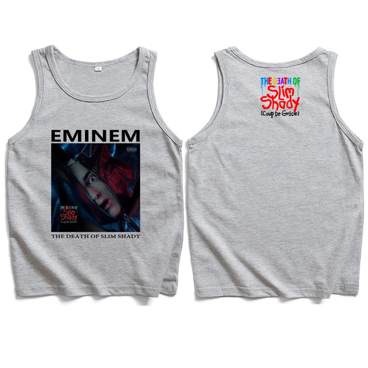 Eminem Houdini 2024 "Death of Slim Shady" Tank Top – Gothic Summer Sportswear - Premium tank top from Lizard Vigilante - Just $32.88! Shop now at Lizard Vigilante