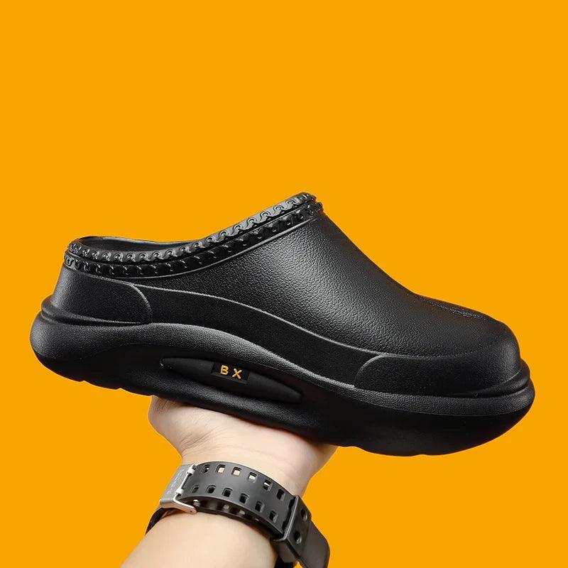 Men Kitchen Work Shoes Professional Chef Clogs Oil-Proof Doctor Shoes High Quality Garden Clogs Waterproof Plus Size for Pet Workers - Premium  from Lizard Vigilante - Just $30.99! Shop now at Lizard Vigilante