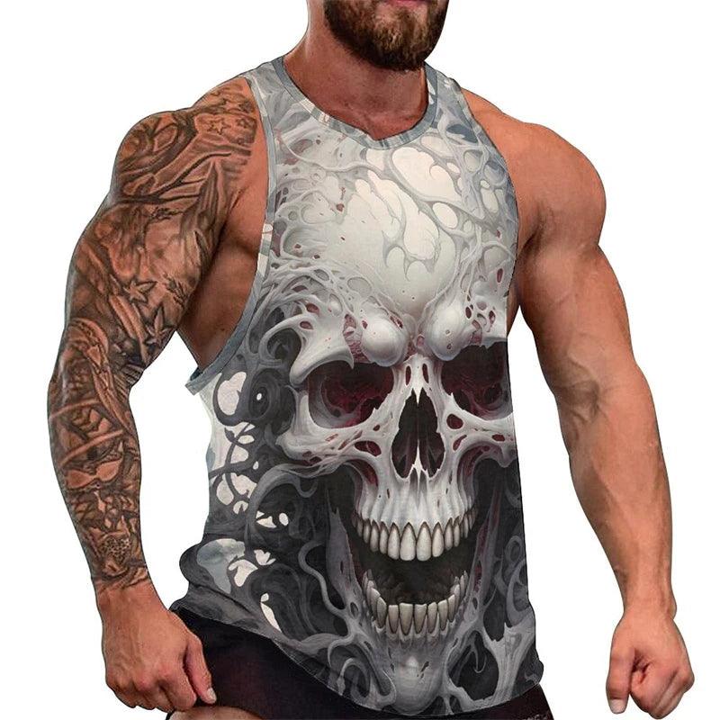 Fashion Skull 3D Print Men's Tank Top – Casual Hip Hop Graphic Tee | Streetwear Fitness Summer Sleeveless Shirt - Premium Tank Top from Lizard Vigilante - Just $23.99! Shop now at Lizard Vigilante