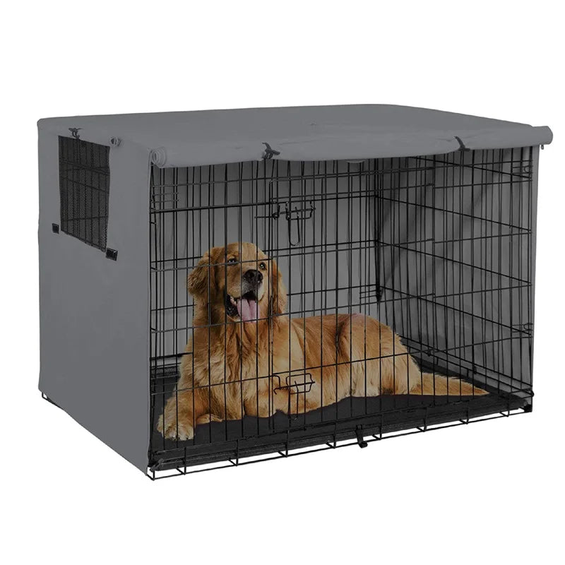 Universal Dog Cage Cover 210D Oxford Wire Crate Rainproof Dust Covers Outdoor Waterproof Sun Protection Durable Pet Kennel Case - Premium  from Lizard Vigilante - Just $19.99! Shop now at Lizard Vigilante