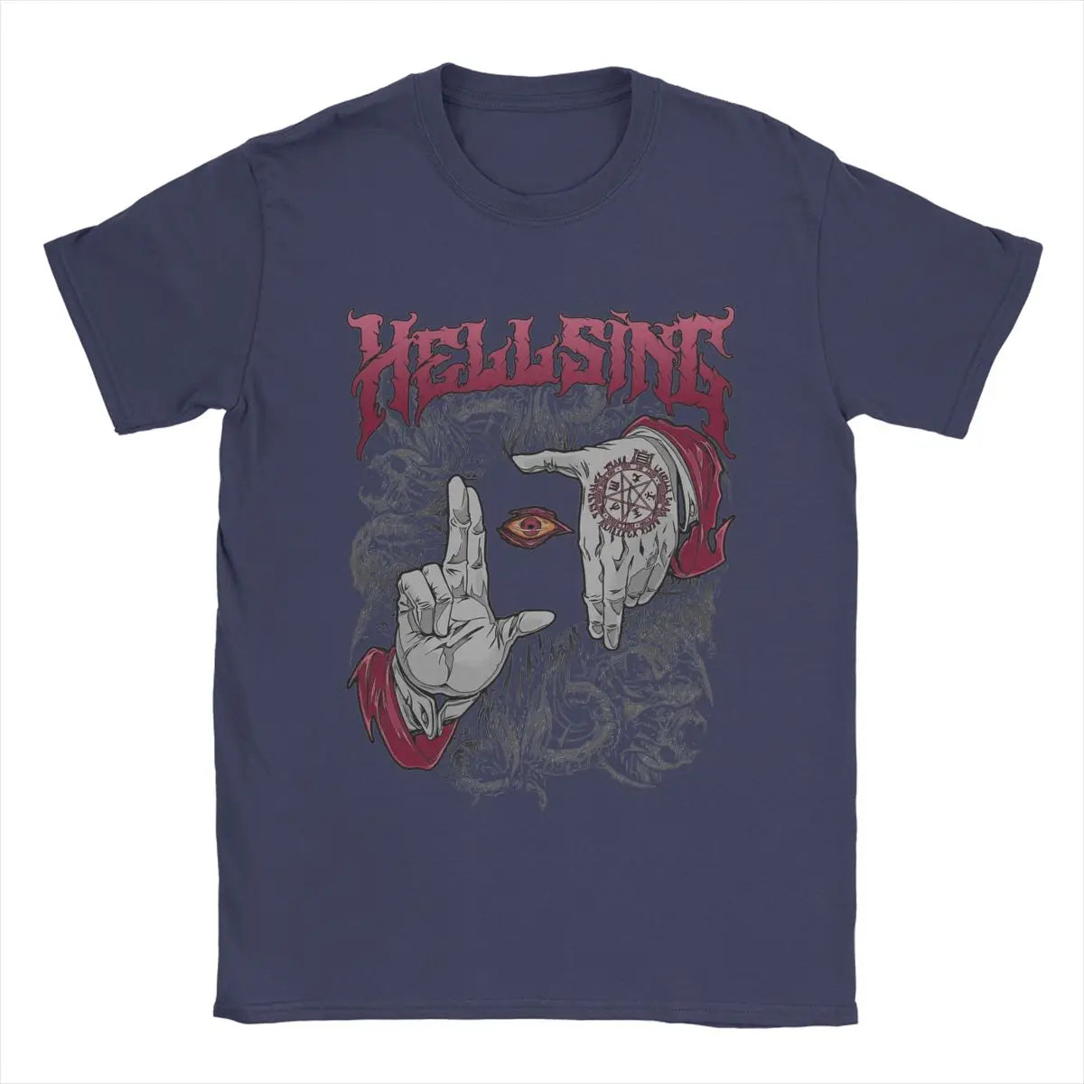 Hellsing Dark Gothic Men's T Shirts Anime Novelty Tees Short Sleeve Crew Neck T-Shirt 100% Cotton Graphic Clothes - Premium  from Lizard Vigilante - Just $19.99! Shop now at Lizard Vigilante