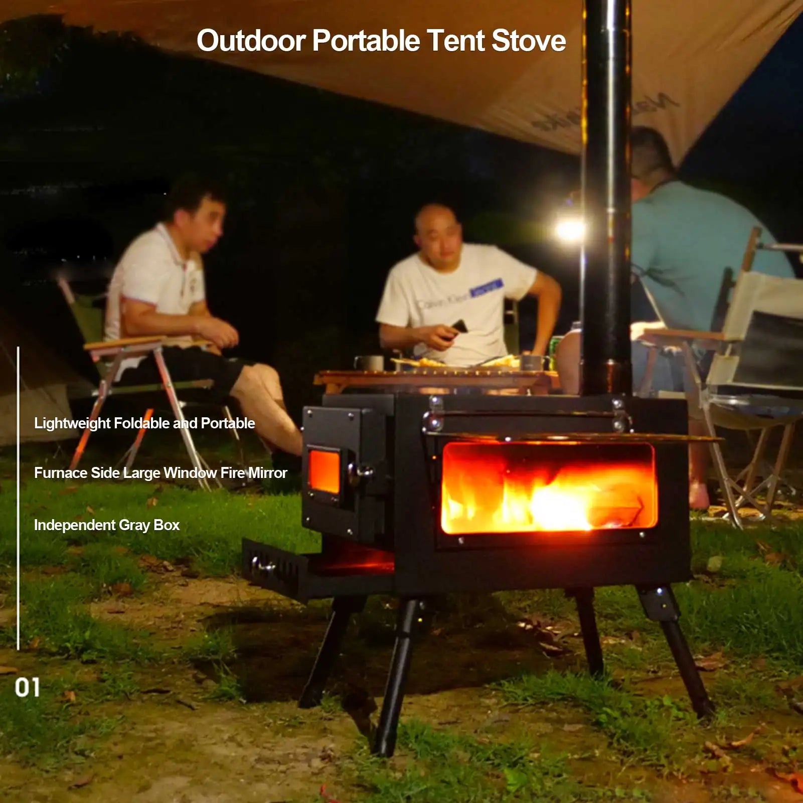 Camping Wood Stove Outdoor Wood Burner Home Use Wood Firing Stoves Portable Wood Burning Stove Winter Camping Accessories - Premium  from Lizard Vigilante - Just $139.99! Shop now at Lizard Vigilante