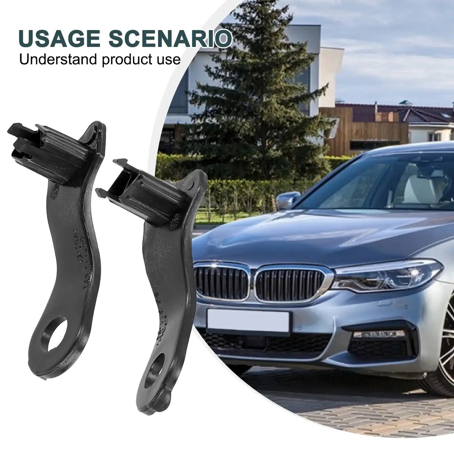 2Pcs Car Front Headlight Headlamp Repair Kit Bracket Clip For BMW 5 Series E60 E61 2003-2010 63126949633 63126949634