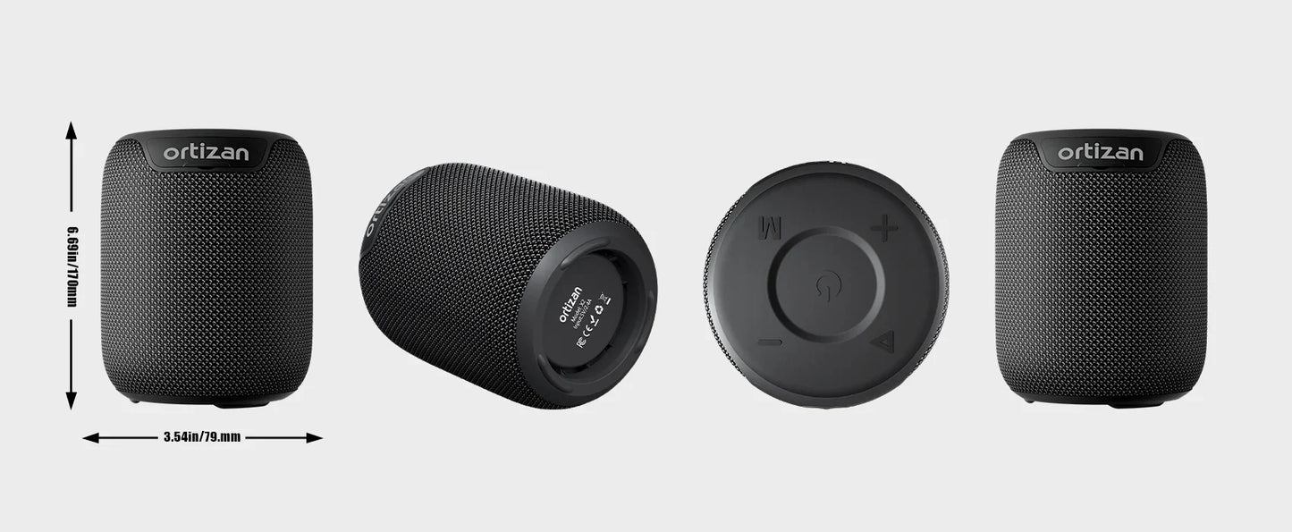 Bluetooth Speakers, 15W Portable Speakers Bluetooth Wireless V5.3 with Stereo Sound, Active Extra Bass, IPX7 Waterproof Shower