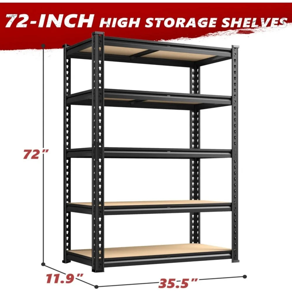 Heavy-Duty 5-Tier Garage Shelving Unit | 2020 lbs Capacity - Premium shelving from Lizard Vigilante - Just $148.99! Shop now at Lizard Vigilante