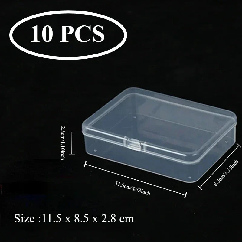 Mini Plastic Rectangular Storage Box Translucent Packing Box Dustproof Durable Strong Jewelry Case Container Home Storage