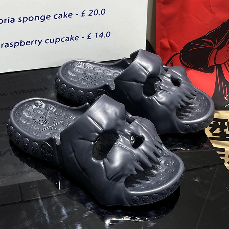 Terrifying Men's Skull Flip Flops Skull Sandals - Premium flipflops from Lizard Vigilante - Just $39.99! Shop now at Lizard Vigilante