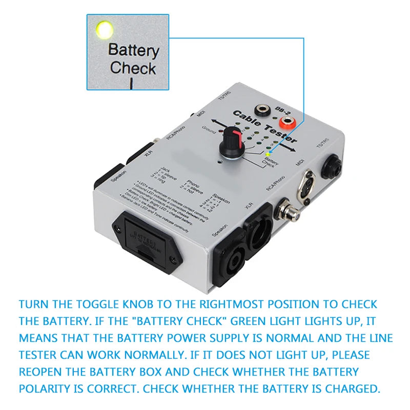 DB-2 Line Tester Audio Cable Signal Test Instrument - Multi-Function Audio Engineering Line Tester for TRS, RCA, MIDI, XLR, Speakon Cables - Premium cable tester from Lizard Vigilante - Just $48.88! Shop now at Lizard Vigilante