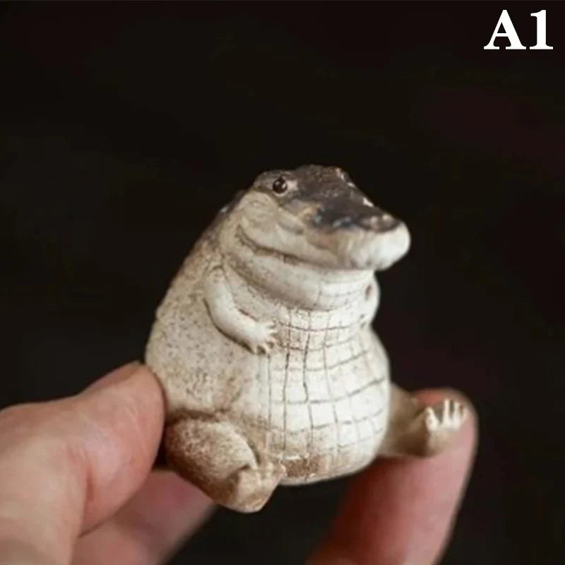 Cute And Lovely Small Crocodile Garden Statue Durable Art Figurine For Backyard Parks Creative Animals Sculpture Home Decoration