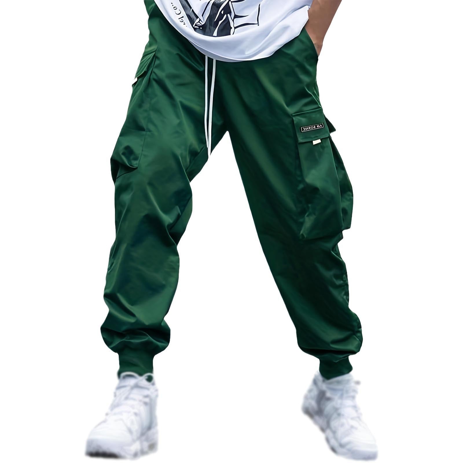 Men's Casual Jogging Cargo Pants with Drawstring & Multi-Pockets – Sport Trousers for Outdoor Activities, Streetwear, and Hip-Hop Style - Premium pants from Lizard Vigilante - Just $37.99! Shop now at Lizard Vigilante