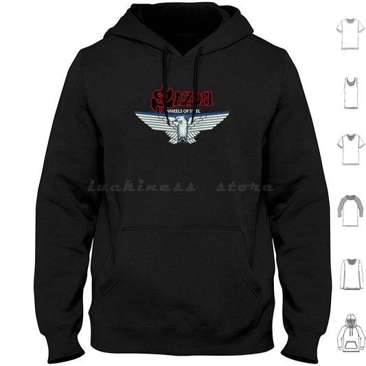 Saxon Hoodie – Heavy Metal Band Cotton Long Sleeve Hoodie for Men | Casual Daily Wear - Premium tshirt from Lizard Vigilante - Just $33.49! Shop now at Lizard Vigilante