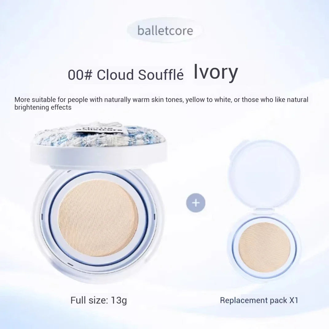 FLORTTE Air Cushion Concealer Coverage Moisturizing Long-Lasting Foundation Base Makeup Cream for Dry Skin Oil Control