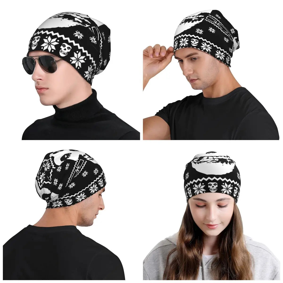 Custom Punk Rock Band Misfits Beanie - Unisex Winter Warm Knit Hat - Premium skull cap from Lizard Vigilante - Just $18.88! Shop now at Lizard Vigilante