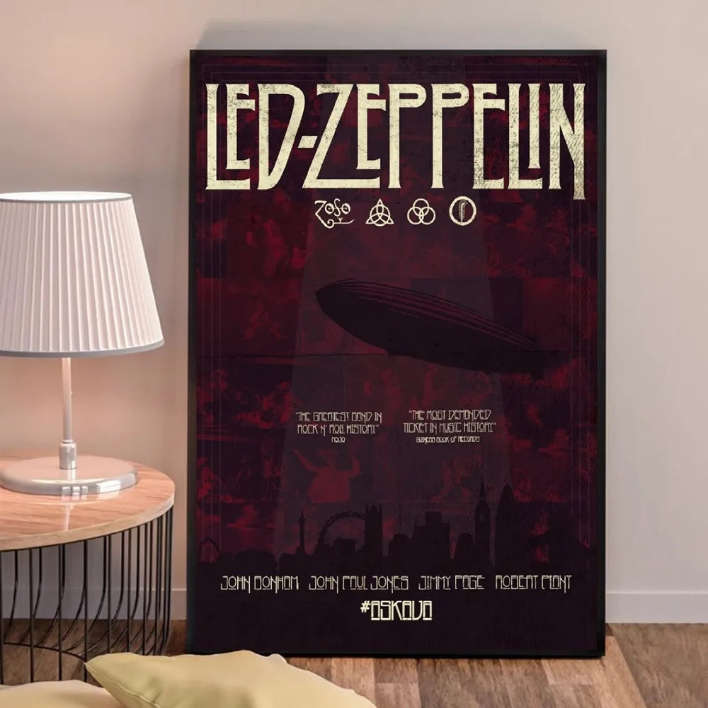 Retro Zeppelin Sticky Poster – Aesthetic Kraft Paper Wall Art for DIY Room Decoration - Premium poster from Lizard Vigilante - Just $15.99! Shop now at Lizard Vigilante