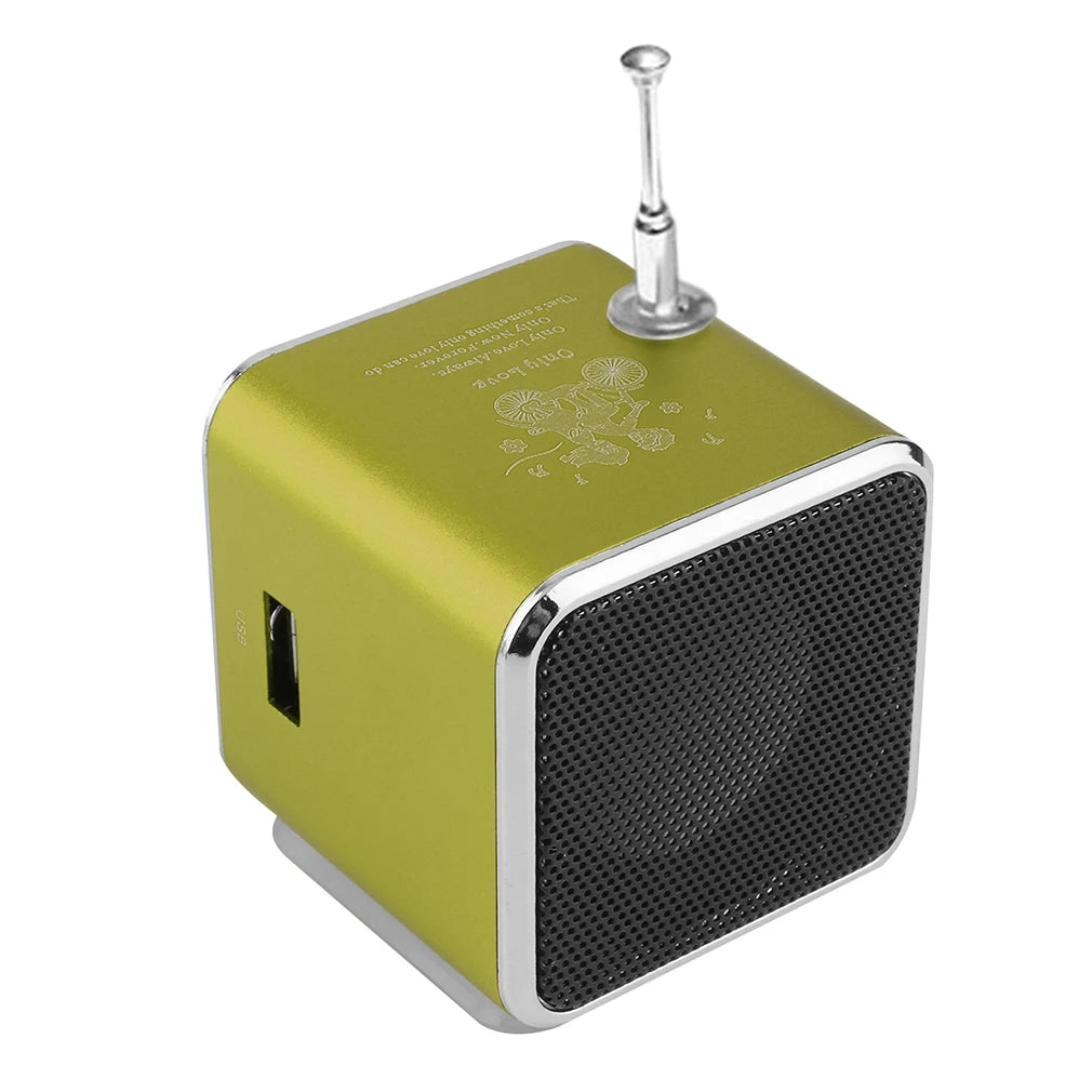 2024 Portable Aluminum Alloy Mini Stereo Speaker – USB, Super Bass, MP3/FM Radio Receiver - Premium speaker from Lizard Vigilante - Just $16.99! Shop now at Lizard Vigilante